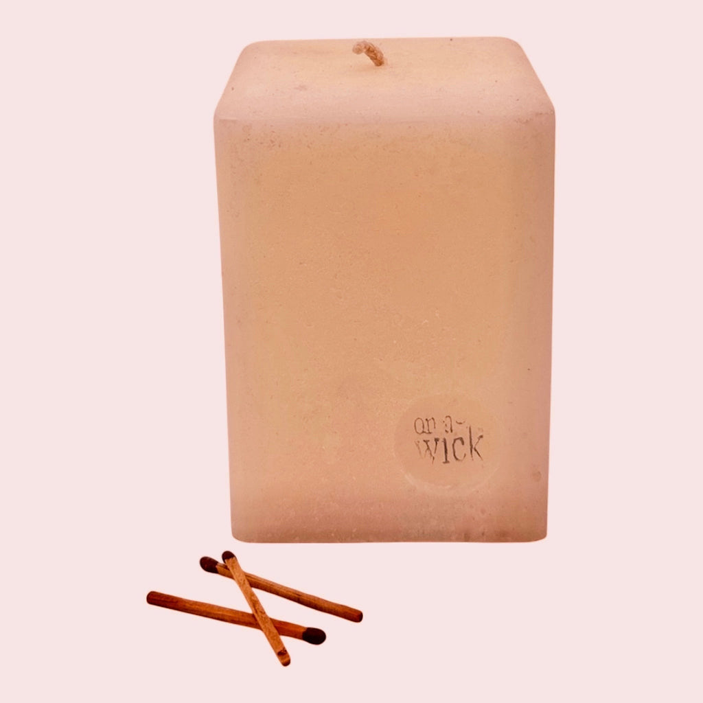 Scented Square Pillar Candle in [fragrance] fragrance by On a Wick and a Prayer