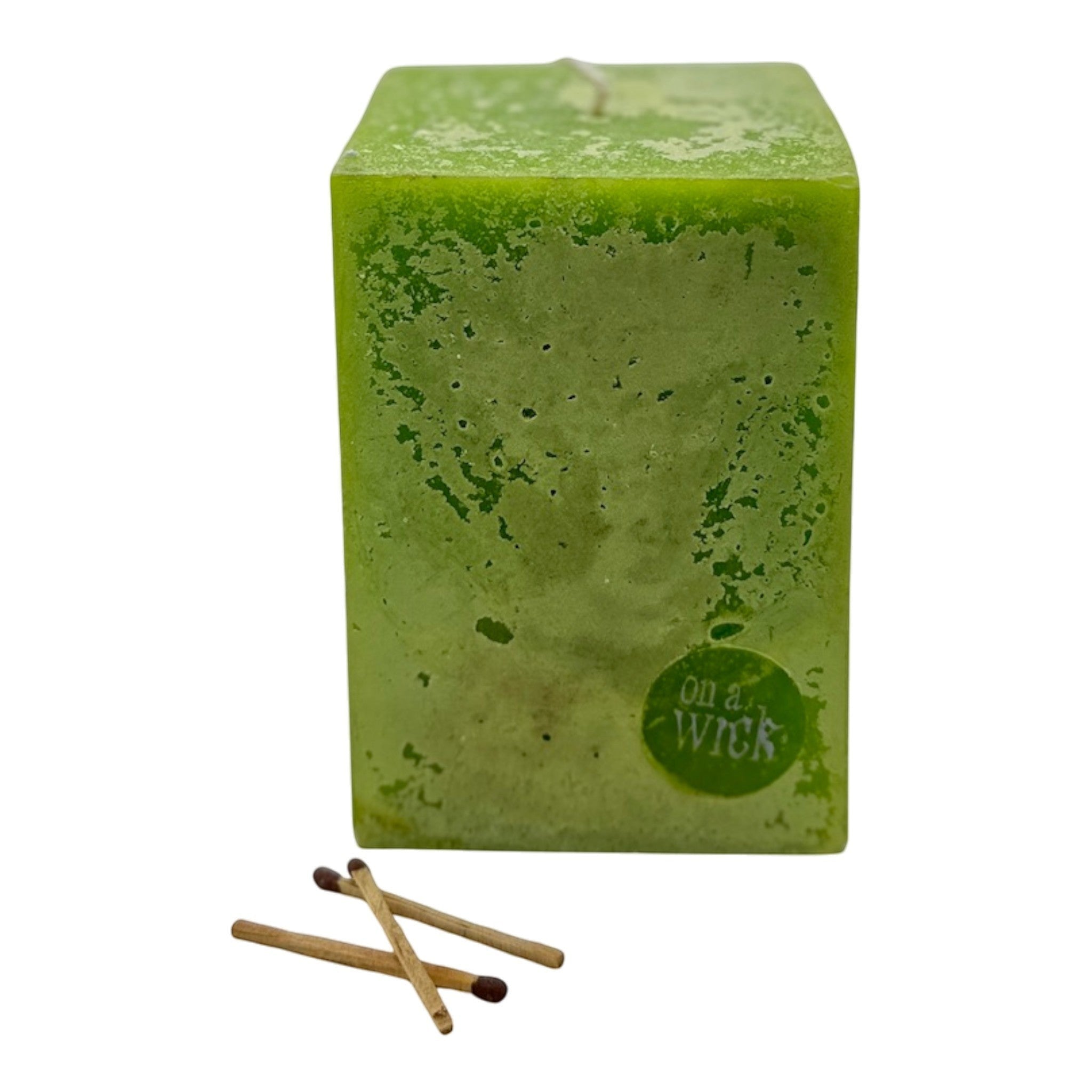 Scented Square Pillar Candle in Lemongrass and Rosemary fragrance by On a Wick and a Prayer