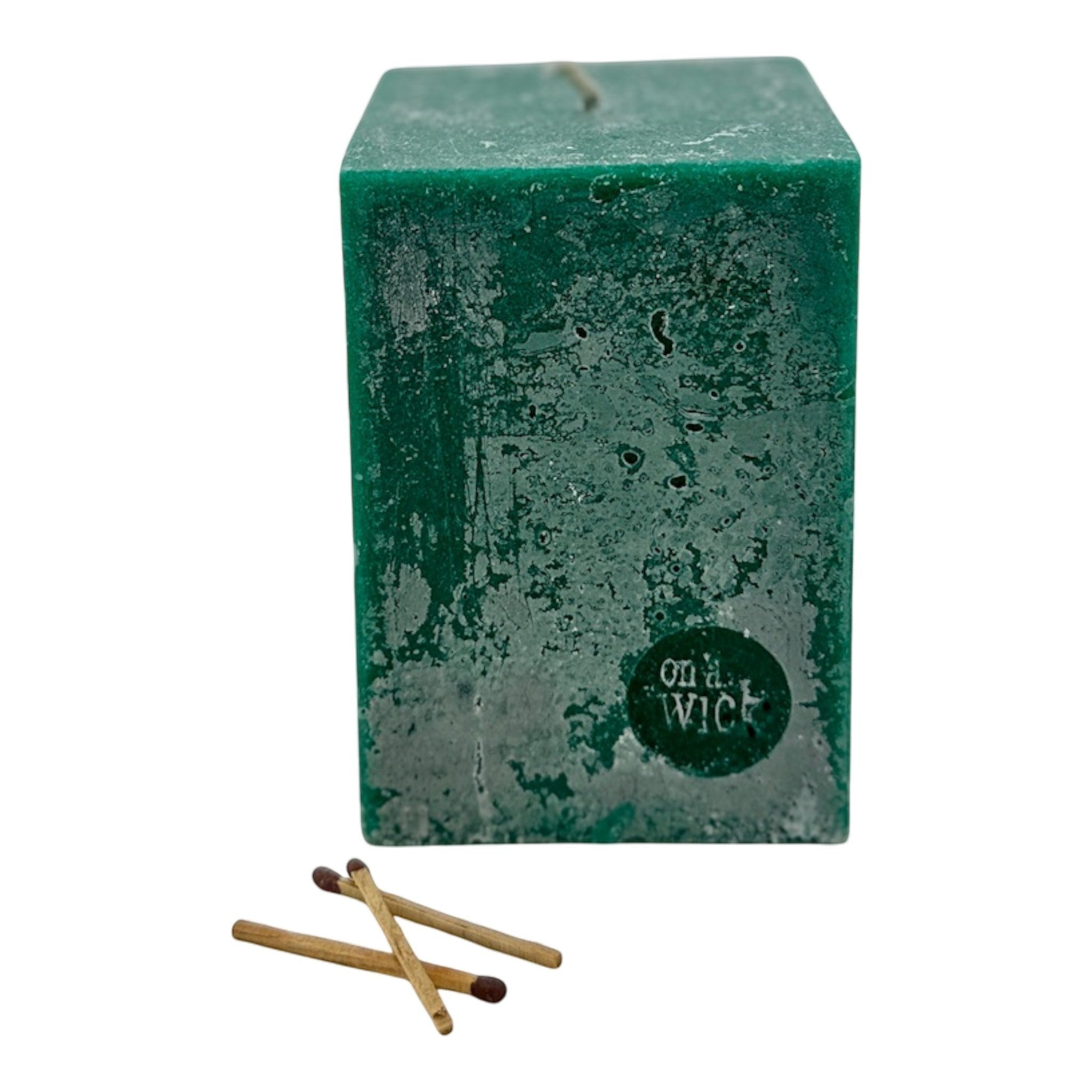Scented Square Pillar Candle in lime and basil fragrance by On a Wick and a Prayer