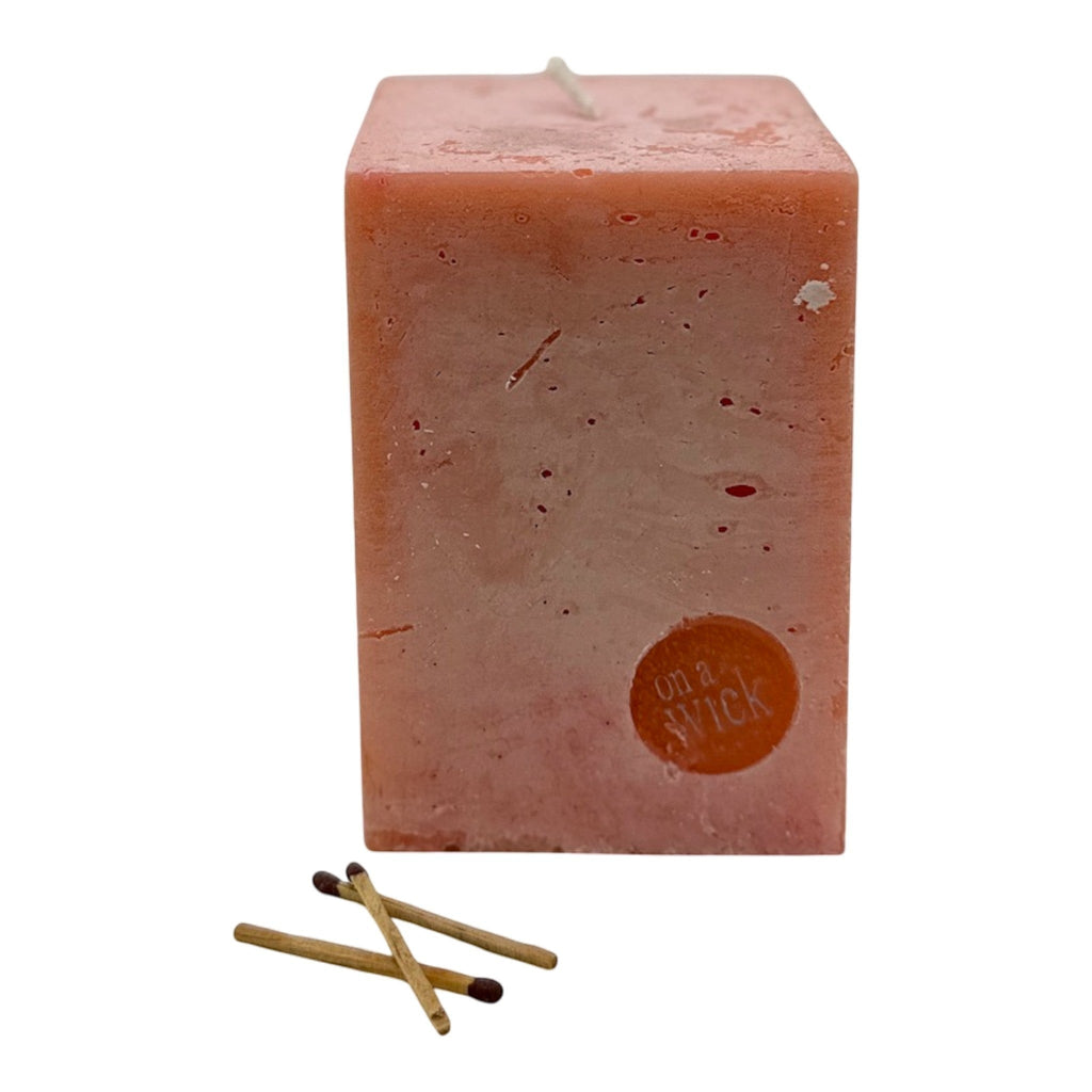 Scented Square Pillar Candle in Neroli and Jasmine by On a Wick and a Prayer