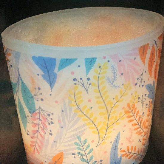 Scandi Leaves Wax Hurricane Lantern