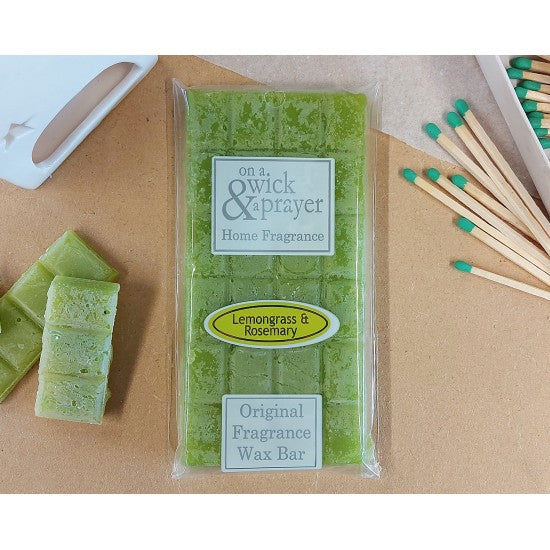 Lemongrass and Rosemary fragrance wax melt bar by "On a wick and a Prayer"