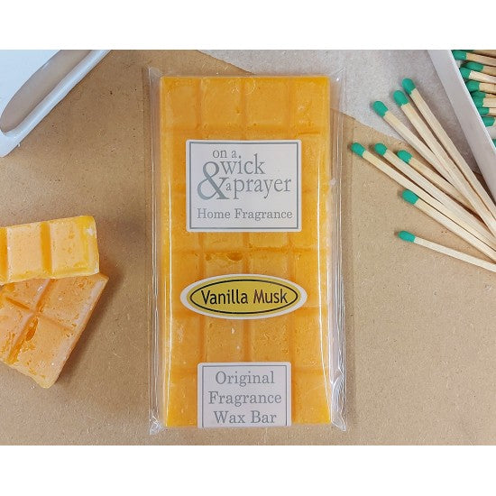 Vanilla Musk fragrance wax melt bar by "On a wick and a Prayer"