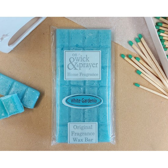 White Gardenia fragrance wax melt bar by "On a wick and a Prayer"