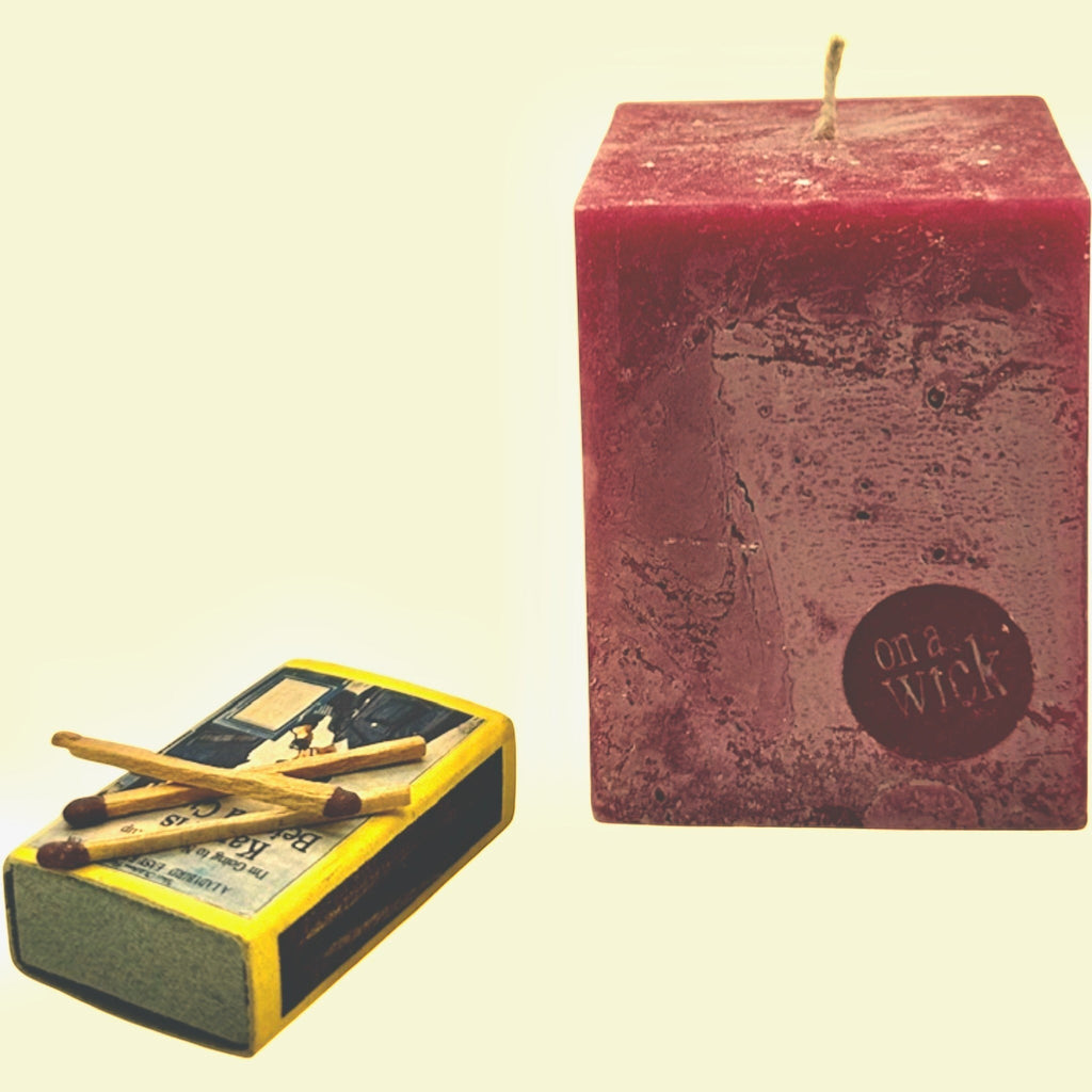 Scented Square Pillar Candle in [fragrance] fragrance by On a Wick and a Prayer