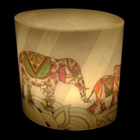 Indian Elephant Wax Hurricane Lantern