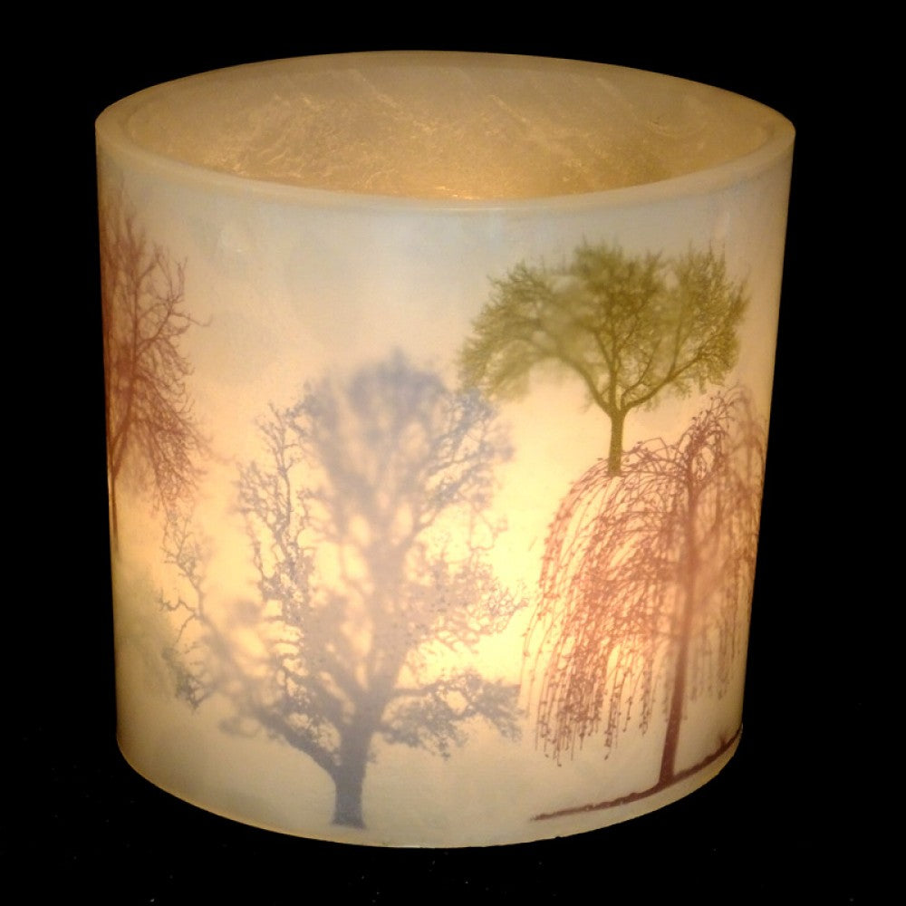 Short Trees Wax Hurricane Lantern