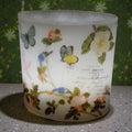 Vintage Bluebirds Wax Hurricane Lantern