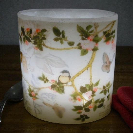 Vintage Bluebirds Wax Hurricane Lantern